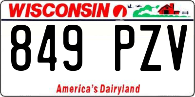 WI license plate 849PZV