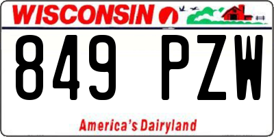WI license plate 849PZW