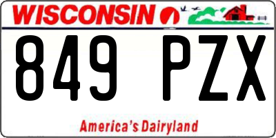 WI license plate 849PZX