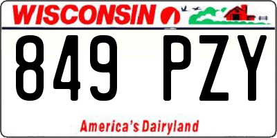 WI license plate 849PZY