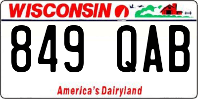 WI license plate 849QAB