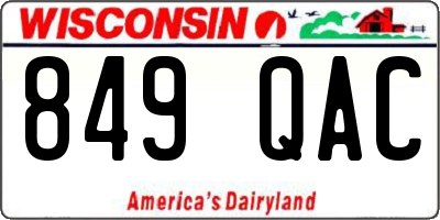 WI license plate 849QAC