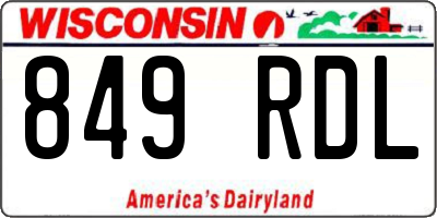 WI license plate 849RDL
