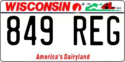 WI license plate 849REG