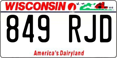 WI license plate 849RJD