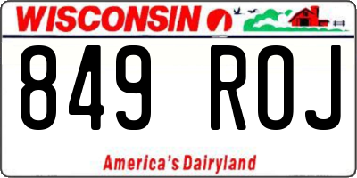WI license plate 849ROJ