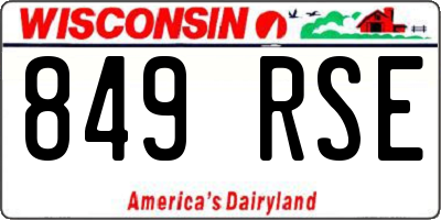 WI license plate 849RSE