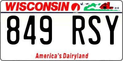 WI license plate 849RSY
