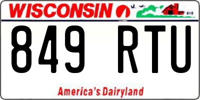 WI license plate 849RTU