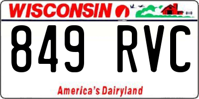WI license plate 849RVC