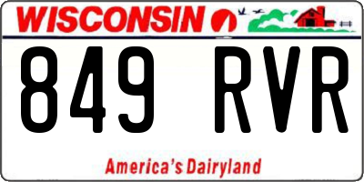 WI license plate 849RVR