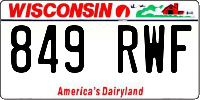 WI license plate 849RWF