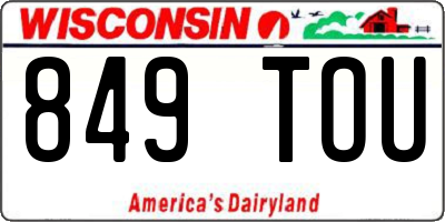 WI license plate 849TOU