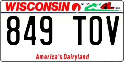 WI license plate 849TOV