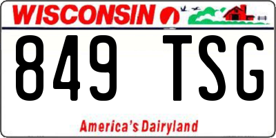 WI license plate 849TSG