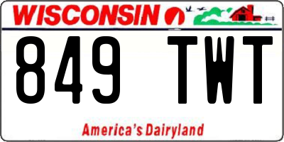 WI license plate 849TWT