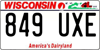 WI license plate 849UXE