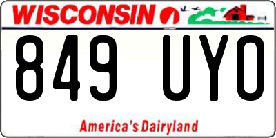WI license plate 849UYO