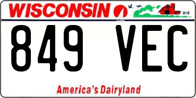 WI license plate 849VEC