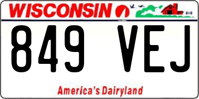 WI license plate 849VEJ