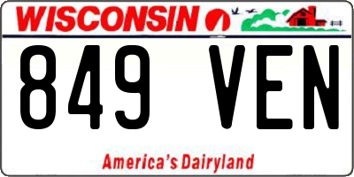 WI license plate 849VEN