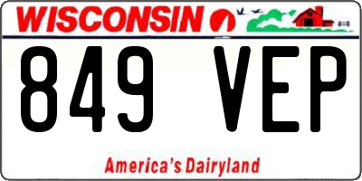 WI license plate 849VEP