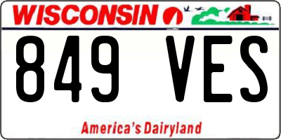 WI license plate 849VES