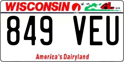 WI license plate 849VEU