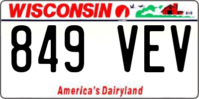 WI license plate 849VEV