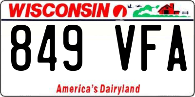 WI license plate 849VFA