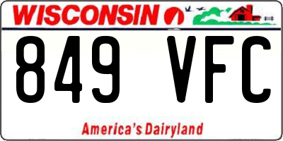 WI license plate 849VFC