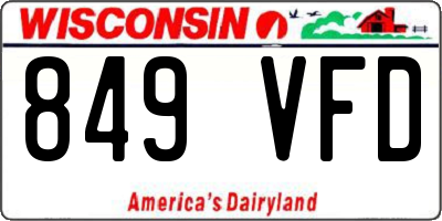 WI license plate 849VFD