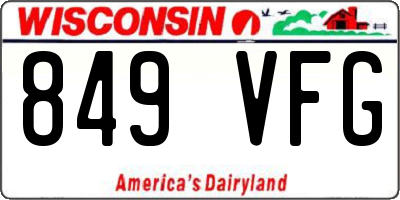 WI license plate 849VFG