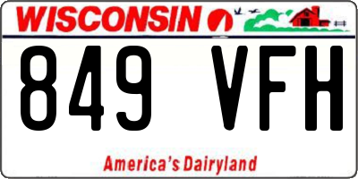 WI license plate 849VFH