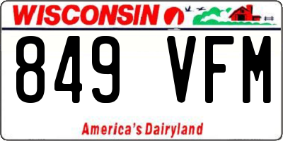 WI license plate 849VFM