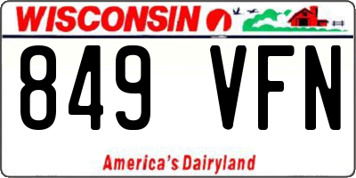 WI license plate 849VFN