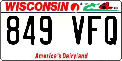 WI license plate 849VFQ