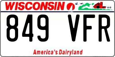WI license plate 849VFR