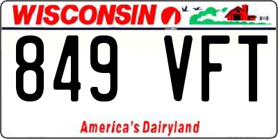 WI license plate 849VFT