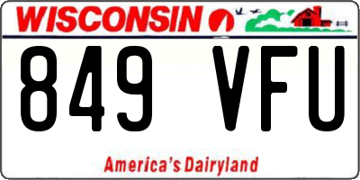 WI license plate 849VFU