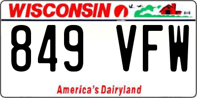 WI license plate 849VFW