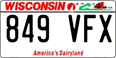 WI license plate 849VFX