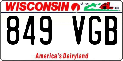 WI license plate 849VGB