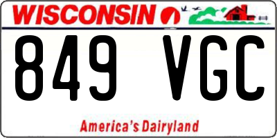 WI license plate 849VGC