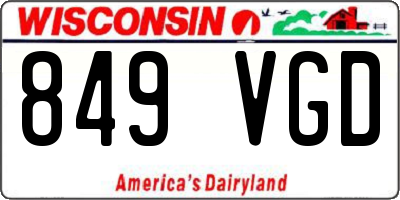 WI license plate 849VGD