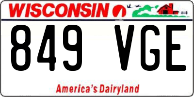 WI license plate 849VGE