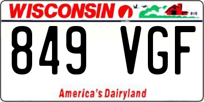 WI license plate 849VGF