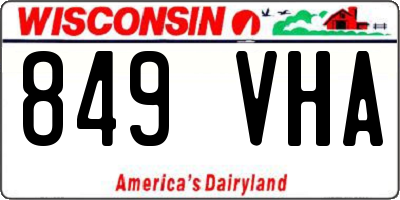 WI license plate 849VHA