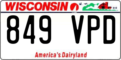 WI license plate 849VPD