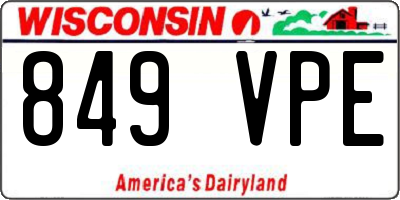WI license plate 849VPE